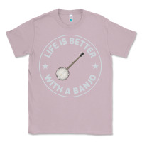 Lilac Banjo Bluegrass Music Traditional Musician Funny Gift Classic Tee - artisFamous