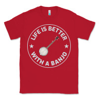 Red Banjo Bluegrass Music Traditional Musician Funny Gift Classic Tee - artisFamous