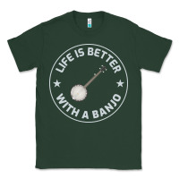 Sports Green Banjo Bluegrass Music Traditional Musician Funny Gift Classic Tee - artisFamous