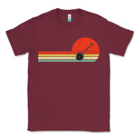 Burgundy Banjo Bluegrass Music Traditional Musician vintage retro Classic Tee - artisFamous