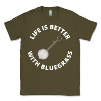 Army Green Banjo Bluegrass Music Traditional Musician Funny Gift Classic Tee - artisFamous