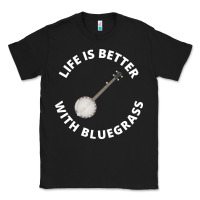 Black Banjo Bluegrass Music Traditional Musician Funny Gift Classic Tee - artisFamous