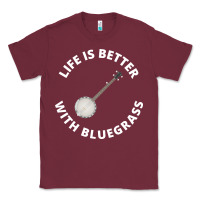 Burgundy Banjo Bluegrass Music Traditional Musician Funny Gift Classic Tee - artisFamous