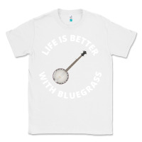 White Banjo Bluegrass Music Traditional Musician Funny Gift Classic Tee - artisFamous