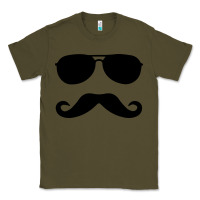 Army Green moustache and sunglasses Classic Tee - artisFamous