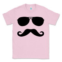 Bubblegum Pink moustache and sunglasses Classic Tee - artisFamous