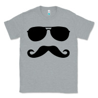 Heather Grey moustache and sunglasses Classic Tee - artisFamous