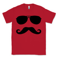Red moustache and sunglasses Classic Tee - artisFamous