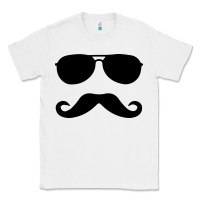 White moustache and sunglasses Classic Tee - artisFamous