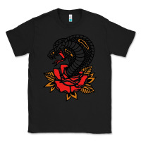 Black the king cobra snake and rose Classic Tee - artisFamous