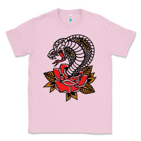 Bubblegum Pink the king cobra snake and rose Classic Tee - artisFamous