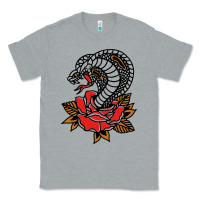 Heather Grey the king cobra snake and rose Classic Tee - artisFamous