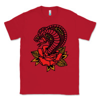 Red the king cobra snake and rose Classic Tee - artisFamous