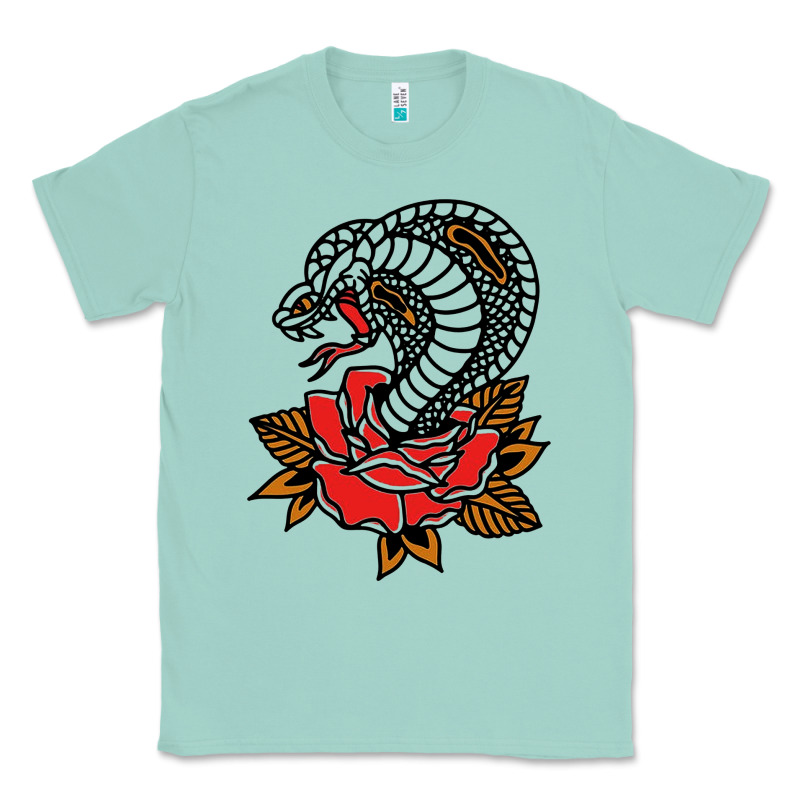 The King Cobra Snake And Rose Classic Tee by artisFamous | Teevron