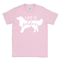 Bubblegum Pink golden retriever - life is golden white Classic Tee - artisFamous