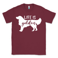 Burgundy golden retriever - life is golden white Classic Tee - artisFamous