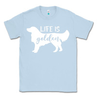 Dusty Blue golden retriever - life is golden white Classic Tee - artisFamous