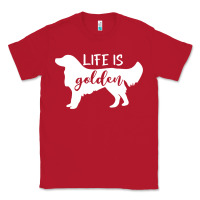 Red golden retriever - life is golden white Classic Tee - artisFamous