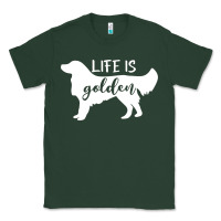 Sports Green golden retriever - life is golden white Classic Tee - artisFamous