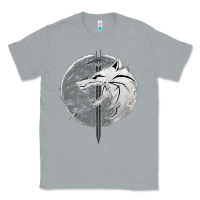 Heather Grey Witcher Wolf Classic Tee - artisFamous