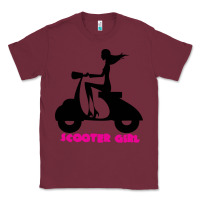Burgundy scooter girl Classic Tee - artisFamous