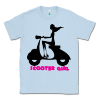 Dusty Blue scooter girl Classic Tee - artisFamous
