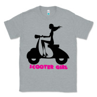 Heather Grey scooter girl Classic Tee - artisFamous