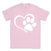 Bubblegum Pink dog dad mom puppy shirt love dogs paw print heart women men  shirt Classic Tee - artisFamous