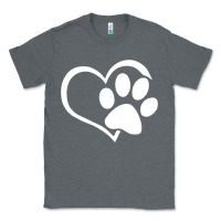 Charcoal Heather dog dad mom puppy shirt love dogs paw print heart women men  shirt Classic Tee - artisFamous