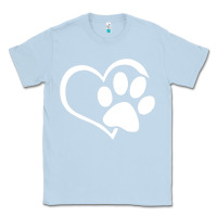 Dusty Blue dog dad mom puppy shirt love dogs paw print heart women men  shirt Classic Tee - artisFamous