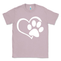 Lilac dog dad mom puppy shirt love dogs paw print heart women men  shirt Classic Tee - artisFamous