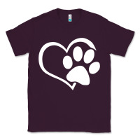 Plum dog dad mom puppy shirt love dogs paw print heart women men  shirt Classic Tee - artisFamous