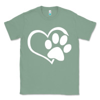 Sage dog dad mom puppy shirt love dogs paw print heart women men  shirt Classic Tee - artisFamous