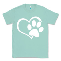 Seafoam dog dad mom puppy shirt love dogs paw print heart women men  shirt Classic Tee - artisFamous