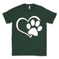 Sports Green dog dad mom puppy shirt love dogs paw print heart women men  shirt Classic Tee - artisFamous