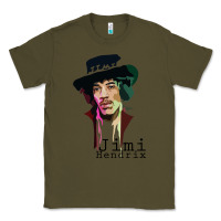 Army Green jimi hendrix Classic Tee - artisFamous