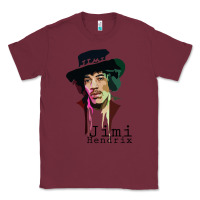 Burgundy jimi hendrix Classic Tee - artisFamous