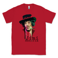 Red jimi hendrix Classic Tee - artisFamous