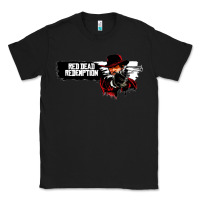 Black Red Dead Redemption 2 Red Moon Cowboy Classic Tee - artisFamous