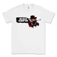 White Red Dead Redemption 2 Red Moon Cowboy Classic Tee - artisFamous