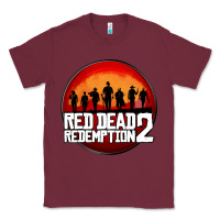 Burgundy Red Dead Redemption 2 Red Moon Cowboy Classic Tee - artisFamous