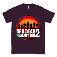 Plum Red Dead Redemption 2 Red Moon Cowboy Classic Tee - artisFamous
