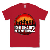 Red Red Dead Redemption 2 Red Moon Cowboy Classic Tee - artisFamous