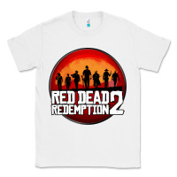 White Red Dead Redemption 2 Red Moon Cowboy Classic Tee - artisFamous