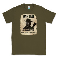 Army Green Red Dead Redemption 2 Red Moon Cowboy wanted john marston Classic Tee - artisFamous