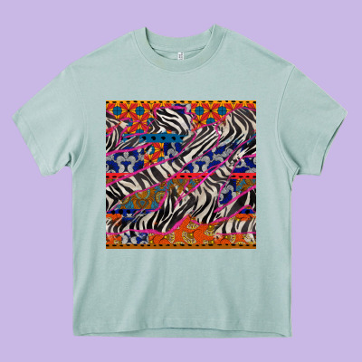 African Ankara Zebra Seamless Pattern Heavy Core Tee Designed By Bundleandbundleshop