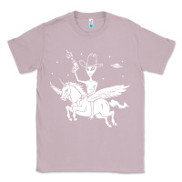 Lilac alien riding unicorn  cool ufo cowboy Classic Tee - artisFamous