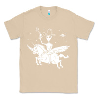 Mushroom alien riding unicorn  cool ufo cowboy Classic Tee - artisFamous