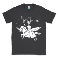 Smoke alien riding unicorn  cool ufo cowboy Classic Tee - artisFamous