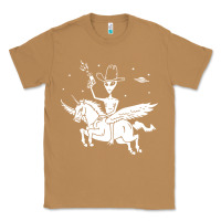 Toasted Coconut alien riding unicorn  cool ufo cowboy Classic Tee - artisFamous
